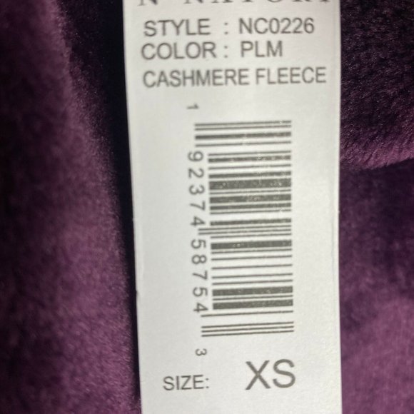 Natori Women Cashmere Fleece Zip Caftan Extra Small XS Plum Purple Zipper Robe - Picture 7 of 12